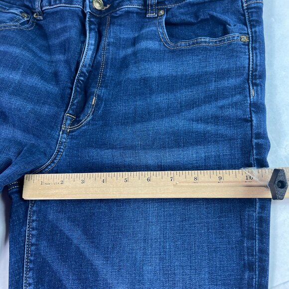 American Eagle Jeans Women 37x31* High Rise Artist Flare Dark Blue Denim Tag 18R - Picture 14 of 16